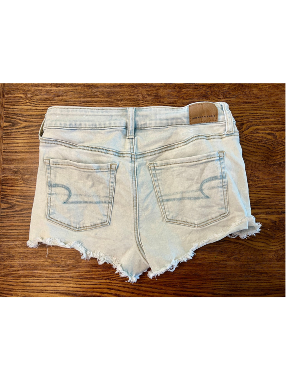 American Eagle Ne(x)t Level Stretch Distressed Shortie Denim Shorts - Size 4 - Picture 2 of 6